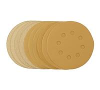 Draper 60161 Lot de 10 disques abrasifs à crochet et boucle Doré 125 mm Grain assortis 120 G 180 G 240 G 320 G 400 g Taille unique