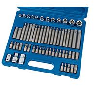 Draper 63376 Tapis de Bits pour mécanicien comprenant TX-STAR et hexagonale Bits, Argent, Lot de 61 pièces