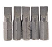 Draper 64011 Lot de 5 embouts hexagonaux à fente plate 6 mm 25 mm de long