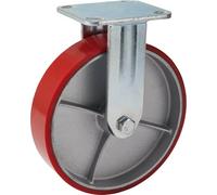 Draper 65534 200Mm Dia. Fixed Plate Fixing Heavy Duty Polyurethane Wheel - S.W.L. 500Kg