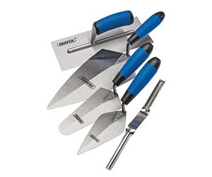 Draper 70372 Lot de 5 truelles à poignée Souple en Brique, argenté et Bleu, Taille Unique