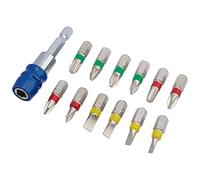 Draper 82401 Lot de 13 embouts de tournevis colorés avec support magnétique