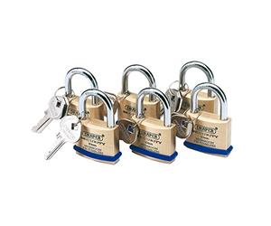 Draper 8302/40/KA Lot de 6 Cadenas uivre/acier durci 40 mm