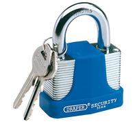 Draper 50mm Plastifié Acier Cadenas Et 2 Clé Avec Entrave Et Pare-Chocs