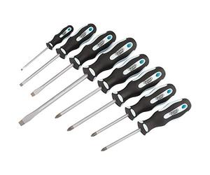 Draper 995/S8 Soft Grip Jeu de tournevis (8 pièces), bleu