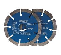 Draper 99794 Lot de 2 lames diamantées segmentées Bleu 115 mm