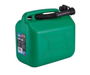 Draper Bidon d'essence en Plastique de 10 L | Jerry Fuel Diesel Can | Réservoir d'eau 10 000 CC | Diamètre du Bec Flexible 20 mm | Longueur du Bec 290 mm | 09055, Vert