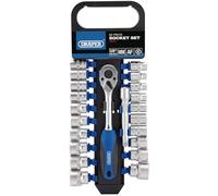 Draper Dd22am/PR carré d'entraînement combiné mm/AF Lot de douilles et clé à cliquet, Bleu, 3/20,3 cm, Lot de 22 pièces