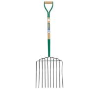 Draper DRA63578 Fourchette à fumier 10 Dents avec Manche en Bois et Manche MYD, Bleu