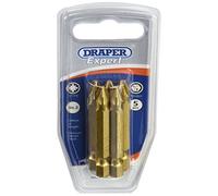 Draper Expert 10588 N ° 2 1/4 hexagonale 50 mm type Pozidriv en nitrure de titane e-shank Insert Bit