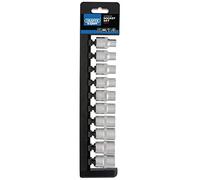 Draper H10 m/6PT/E 1/5,1 cm SQ. Dr. métriques Jeu de douilles (10 pièces), bleu