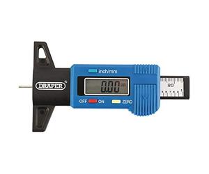 Draper Jauge de profondeur numérique pour pneus | Lecteur portable de 25,4 mm pour voiture | Écran LCD | 92224