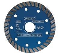 Draper Lame diamant Turbo 99788 (115 mm), Lame de Scie Circulaire, Disque Diamant, bleu
