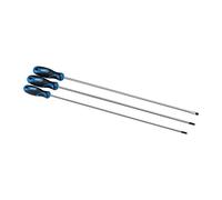 Draper Lot de 3 tournevis à manche souple extra long 50 mm 32603 450 mm, Blue