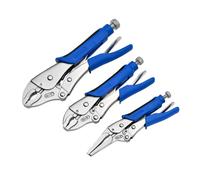 Draper Poignée Souple Auto-Agrippant Pince Set 3 Pièce 2 X Courbé Mâchoire & 1