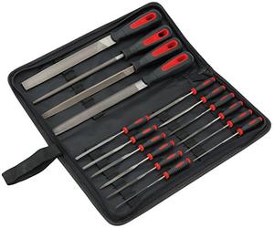 Draper Redline 68904-Jeu de limes 16 pièces, Rouge/Noir