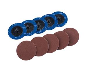 Draper Sd2ab Grain 240 Disques abrasifs en oxyde d'aluminium, Bleu, 50 mm, lot de 10 pièces