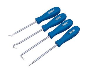 Draper SETB 51763 Lot de 4 mini crochets et crochets, longueur 130 mm, bleu