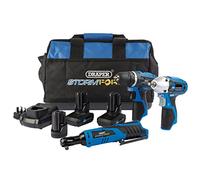 Draper Storm Force 93521 Kit de 3 pièces de rechange 10,8 V + 2 batteries 4 Ah 1 batterie 1,5 Ah, chargeur et sac
