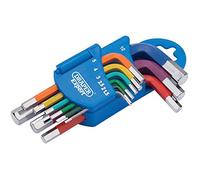 Draper Tkw9 m/C métrique coloré court Bras Clé hexagonale, Bleu, Lot de 9 pièces