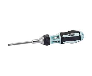 Draper Tools 995/7 7-in-1 Soft Grip et embouts de tournevis à cliquet, Bleu