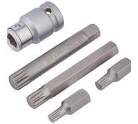 Draper Tools Msb5/B 1/5,1 cm carré d'entraînement SPLINE Bit Set, Bleu, Lot de 5 pièces