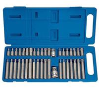 Draper TX-STAR 33323 Lot de 40 tournevis de précision pour mécanicien à clé hexagonale et cannelure | Outils à main carrés de 3/8 1/2" | Kit de bricolage et professionnel | Boîtier en plastique