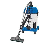 Draper Wdv30sspa humide et sec Aspirateur avec prise de courant intégrée, Bleu, 30 litre