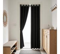 Draperies Intérieurs 120 x 265 cm Doux, Thermique Isolant, Isolant Thermique, Anti Froid, Bloquer Lumiere, Anti UV Impermeable Rideau pour Coucher, Vitrage des Balcons, Noir