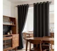 Draperies Intérieurs 240 x 240 cm Bloquer Lumiere, Anti Chaleur, Thermique Isolant, Anti Froid, Chaleur UV Bruit Rideaux à Oeillets pour Coucher, Vitrage des Balcons, Gris