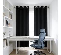 Draperies Intérieurs 240 x 240 cm Doux, Thermique Isolant, Isolant Thermique, Anti Froid, Bloquer Lumiere, Anti UV Rideaux Opaques pour Salon Chambre Cuisine Dressing, Noir