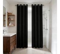 Draperies Intérieurs 240 x 240 cm Doux, Thermique Isolant, Isolant Thermique, Anti Froid, Bloquer Lumiere, Anti UV 100% Rideau Occultant pour Coucher, Vitrage des Balcons, Noir