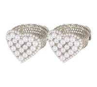Drapery Holders - Tiebacks décoratifs Vintage Heart Pearl Curtain, Flexible Drape Holder Hooks for Window Curtain Styling | Elegant Holders for Bedroom Living Room Bathroom Balcony Cafe Office Hotel
