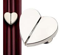 Drapery Magnets - Heart Buckle | Magnetic Curtain Weights 10-Pairs for Blackout Closure & Nursery Privacy, Decorative Heart Shape, Tool-Free, White Black Bronze Silver