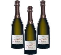 Drappier Brut Nature Sans Souffre - Lot de 3 bouteilles de 75 cl - Champagne
