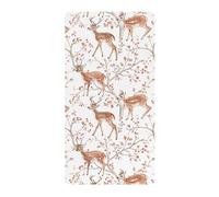 Draps de berceau en coton confortables et respirants - Motif animal aquarelle - Renne - Unisexe - Pour chambre d'enfant - 99 x 68 cm