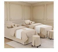 Draps de lit de Massage en lin et coton naturel de qualité supérieure, couvre-lit pour Salon de beauté, housse de Spa respirante, 4 pièces Beige Square bedside 185 * 80cm(72.8 * 31.5in）