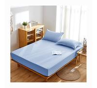Draps de lit King Size Respirant Frais Hôtel Drap de Luxe Extra Doux 100% Coton Poches Profondes Ajustement Facile Infroissable Couvre-lit Confortable (Color : Blue B, Size : King)