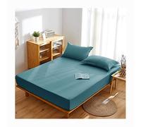 Draps de lit King Size Respirant Frais Hôtel Drap de Luxe Extra Doux 100% Coton Poches Profondes Ajustement Facile Infroissable Couvre-lit Confortable (Color : Blue B, Size : King)