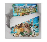Draps de lit Madagascar D Ensemble de literie Ensemble de housse de couette Ensemble de literie PILLOWCASE3 pièces (1 hou 140*200cm