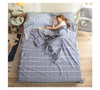 Draps de Sac de Couchage Sac De Couchage Compact for Adulte for Toutes Les Saisons, Taie d'oreiller/Drap/Housse De Couette Doublure De Sac De Couchage en Coton Intégré, for Le Camping en Plein Air