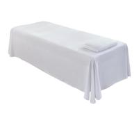 Draps de table de massage 1,8 x 3 m protège-lit respirant réutilisables et respectueux la peau avec trou pour le visage pour salons et spas blanc