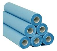 Draps d'examen bleus plastifiés gaufré collés 36g0/PE/m² - carton de 6 rouleaux - 180 formats - 50x38cm - J267GSM- Certifié France Medical Industrie