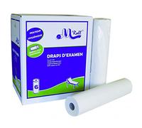 Draps d'examen standard ouate gaufrée collée 2x19.5g/m² - Carton de 6 rouleaux - 2 plis - 185 formats - 50x35cm - J337PMR- Certifié France Medical Industrie
