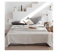 Draps en coton à rayures géométriques pour grand lit et couverture d'été douce et chaude en mousseline pour lit, canapé ou canapé - Couvre-lit à séchage rapide