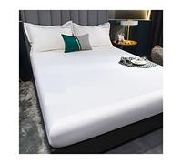 Draps En Soie Rafraîchissants Drap-housse élastique housse de protection matelas couvre-lit en Satin linge lit rayonne drap simple Double reine King Size 90(Picture color-01,Only 2pc pillowcases)