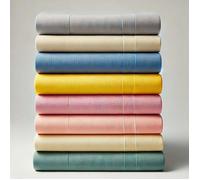 Draps housse 140x190 cm lot de 5 - 100% coton 57 fils - bonnet 20-25 cm pour matelas épais - couleur aléatoire