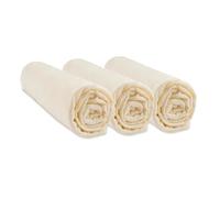 Draps housse Coton Bio - EASY DORT - 70x140 - Écru - Lot de 3