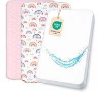 Draps Housses + 1 Alèse Protège Matelas Compatible Chicco - Drap Housse 100% Coton 50 x 83 cm Arc-en-ciel ARC-EN-CIEL PAVILLON