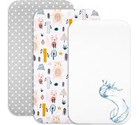 Draps Housses Cododo + 1 Alèse Protège Matelas Compatible Cododo Bébé - Drap Housse Cododo 100% Coton - Alèse 100% Imperméable (Animaux Forêt, 83 X 50 Cm)